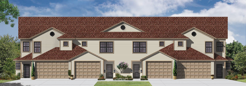 2D Rendering of a Townhome by Kemp Design Services
