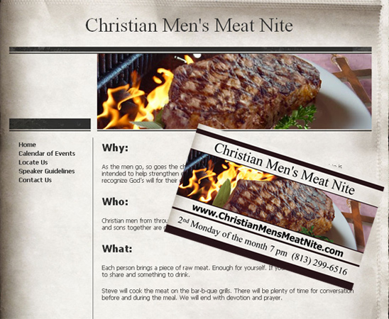 Meatnite Website and business card branding package by  Kemp Design Services