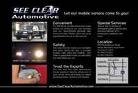 See Clear Automotive Info Post Card by Kemp Design Services