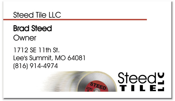 Steed Tile Business Card by Kemp Design Services
