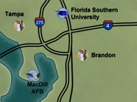 Vicinity Map of Tampa Bay area created by Kemp Design Services