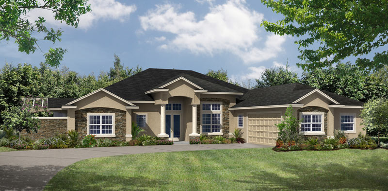 Kemp Design Services Single Family Home that is artisticly rendered with attractive landscape