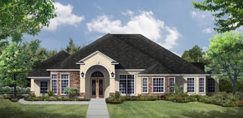 2D Architectural Rendering with Landscaping