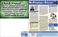 J & B Business Forms Professional Newsletter "Forging Ahead" professionaly designed by Kemp Design Services