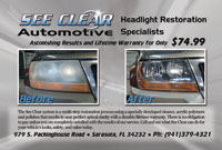 See Clear Automotive Info Post Card by Kemp Design Services